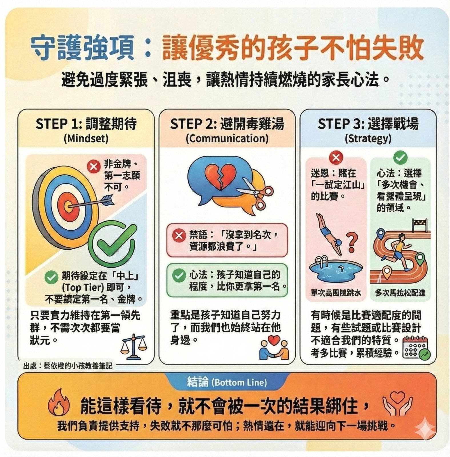 孩子最強的那科，期待放在中上就好，不要鎖第一名